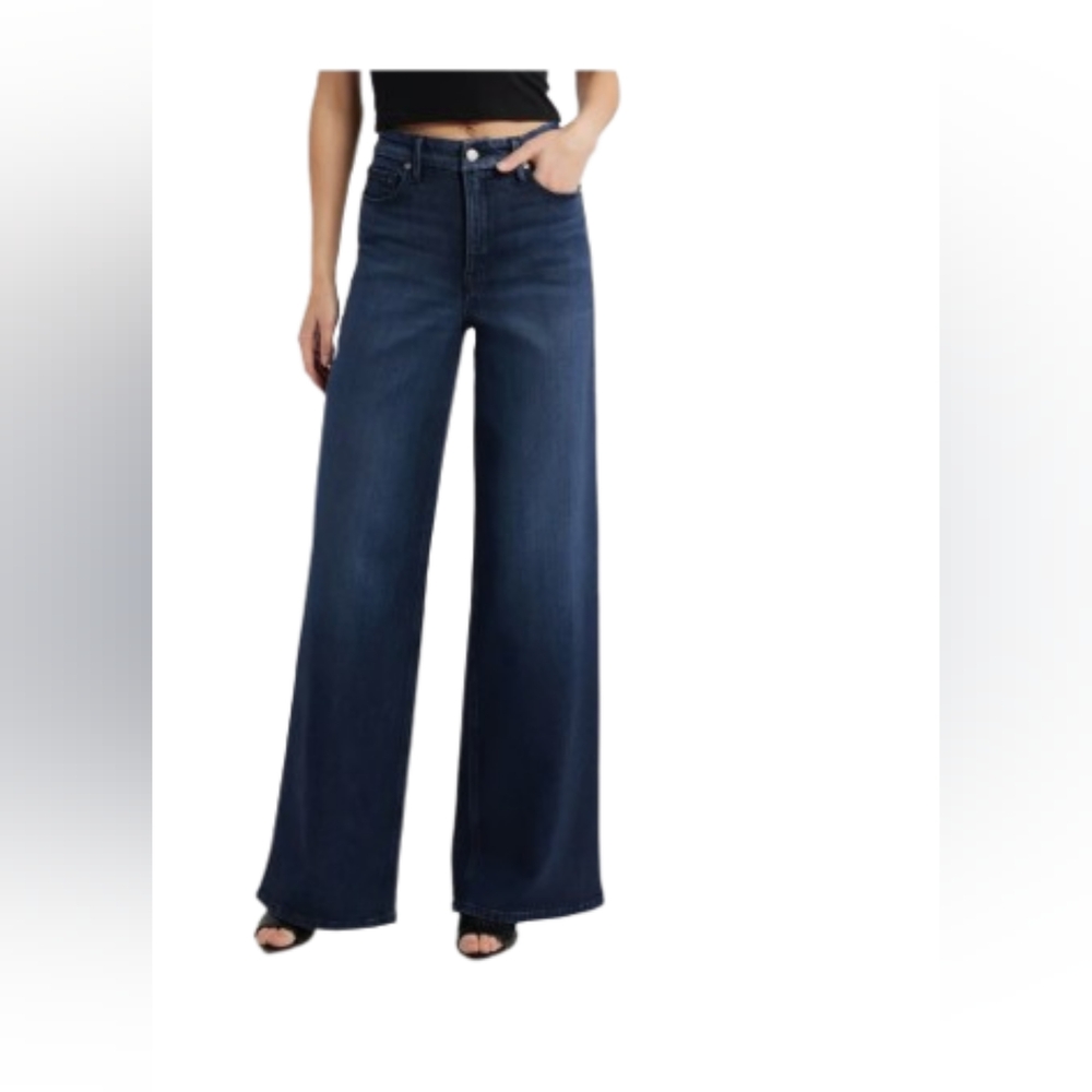 NWT Avec Les Filles High Rise Wide Leg Trouser Jeans Dark Wash 29